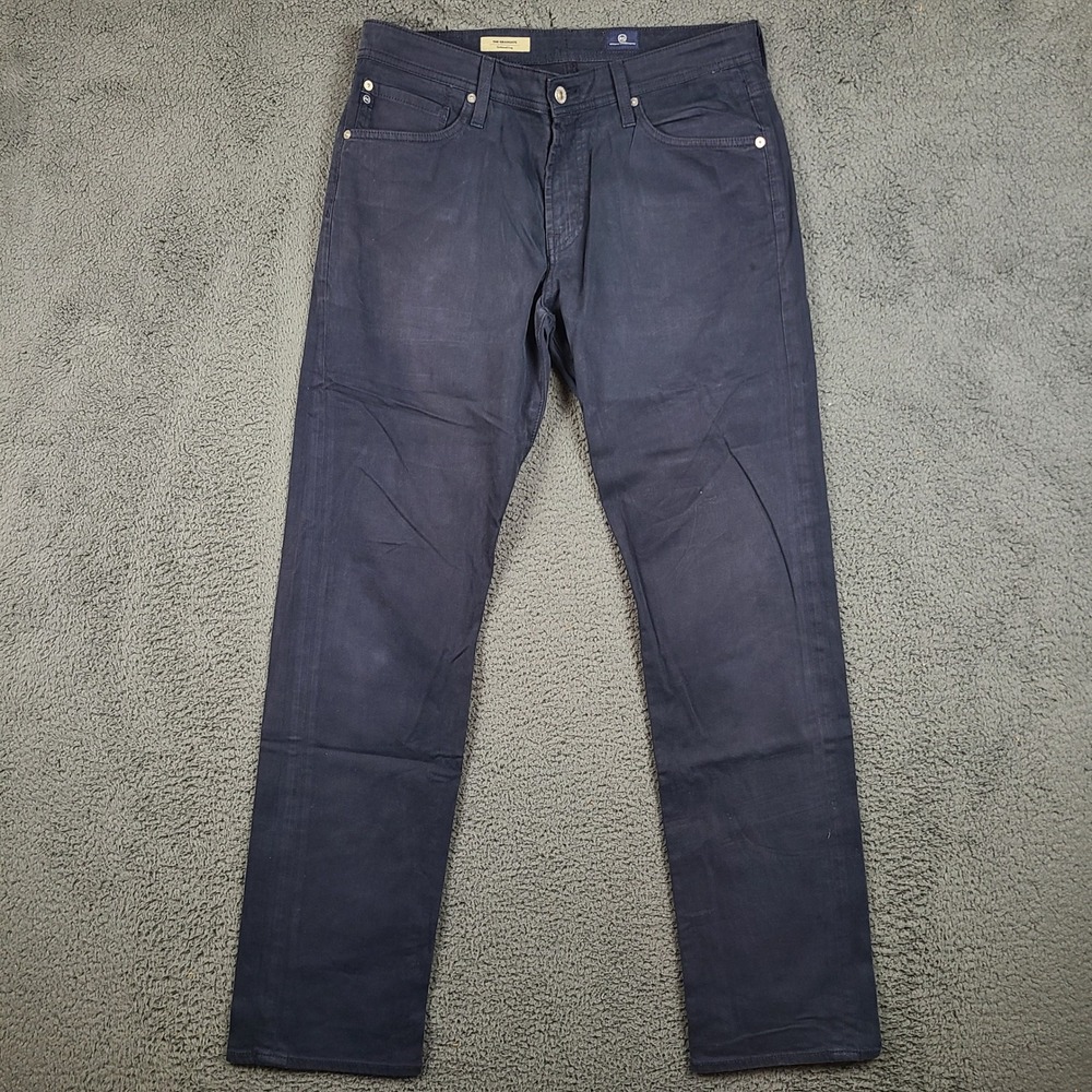AG Adriano Goldschmied The Graduate Tailored Leg Pants Navy Blue  33x32